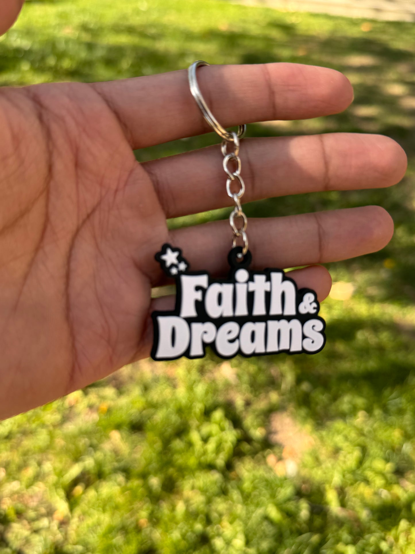 Faith & Dreams Black Keychain